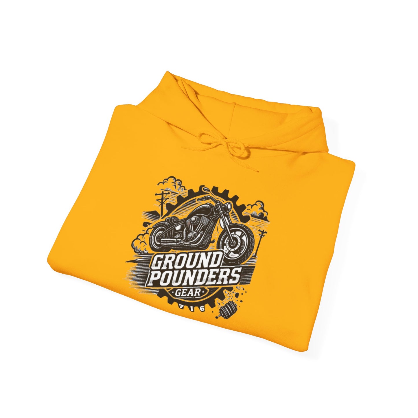 Biker Hoodie: Ground Pounders Smoke