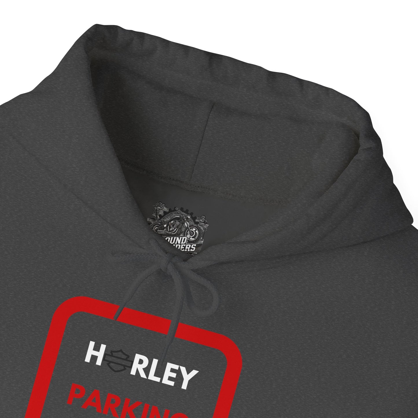 Biker Hoodie: Red Harley Parking Only w/White & Red Lettering