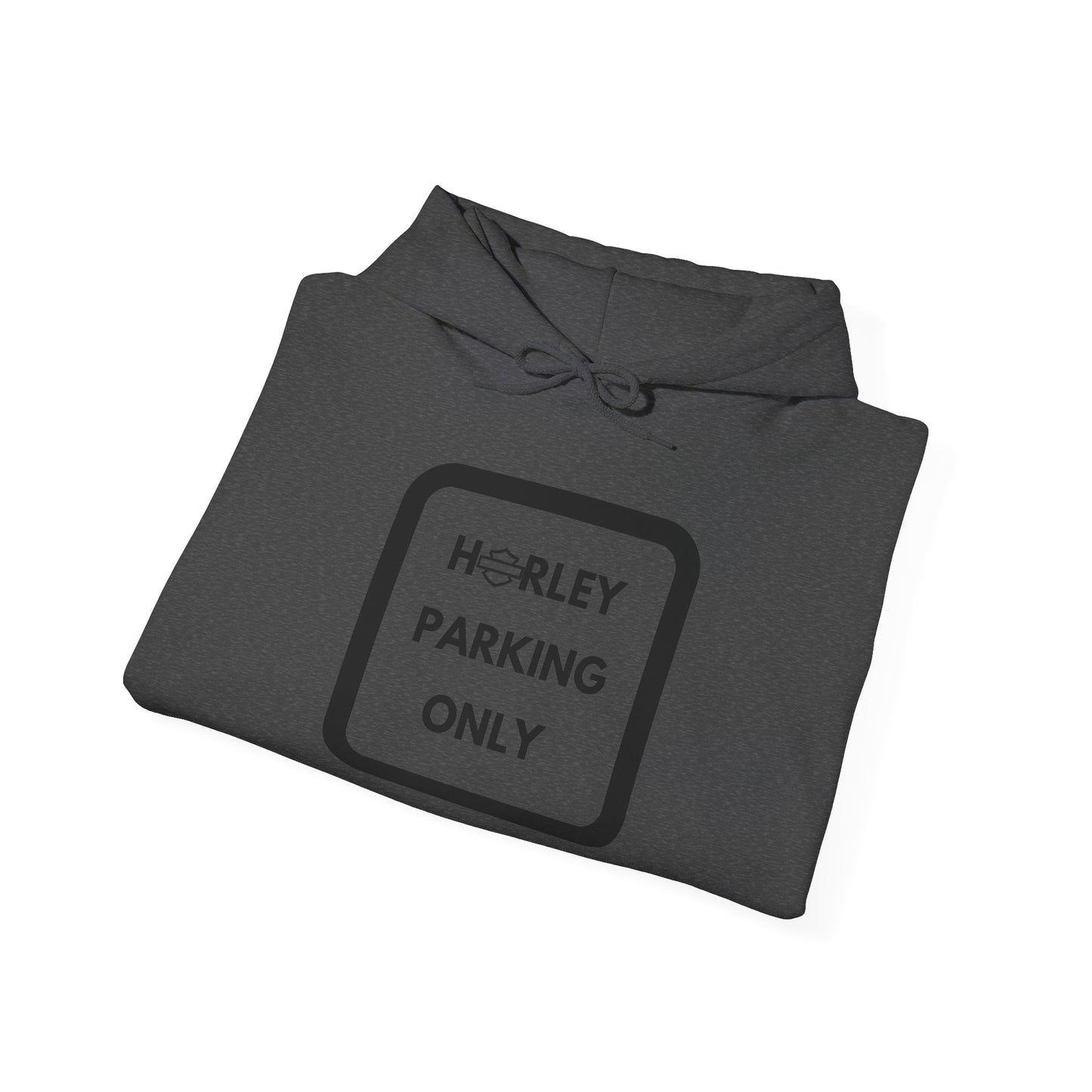 Biker Hoodie: Black Harley Parking Only w/Black Lettering