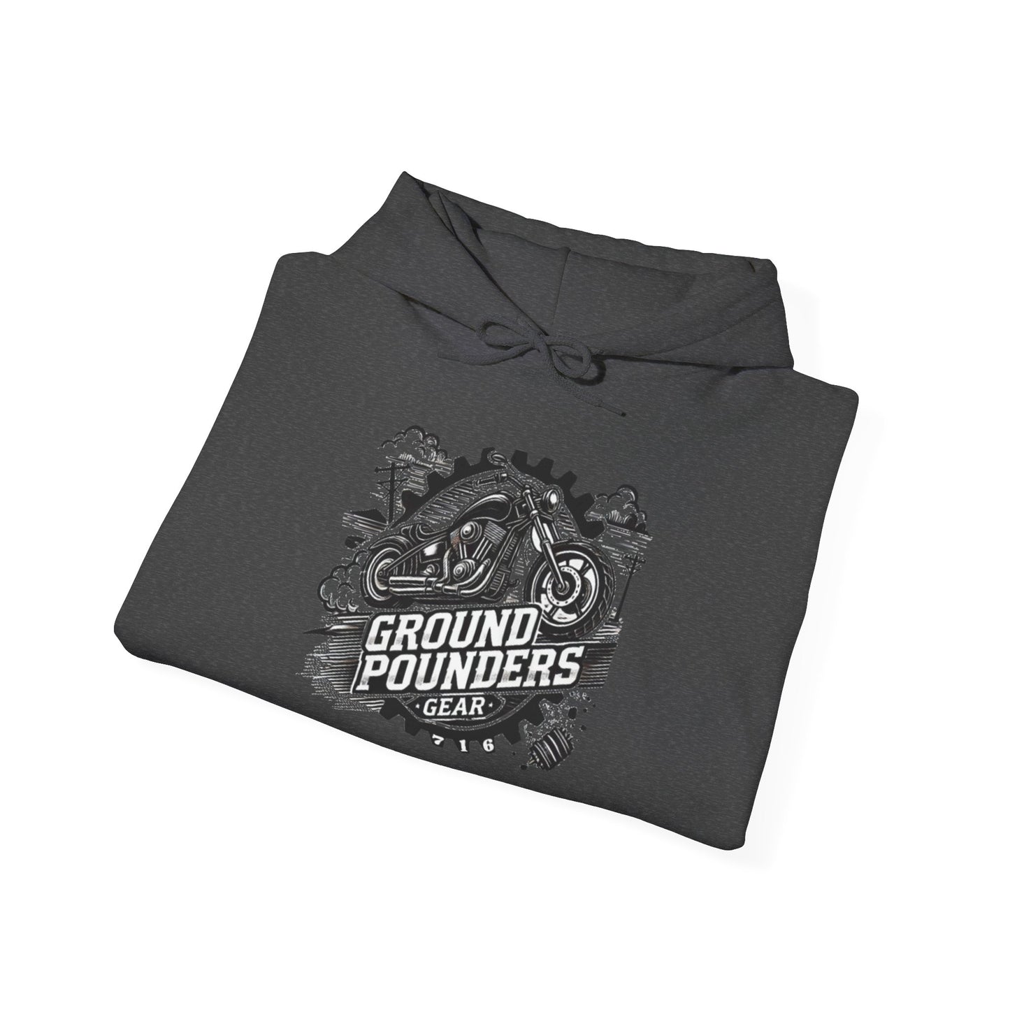 Biker Hoodie: Ground Pounders Smoke