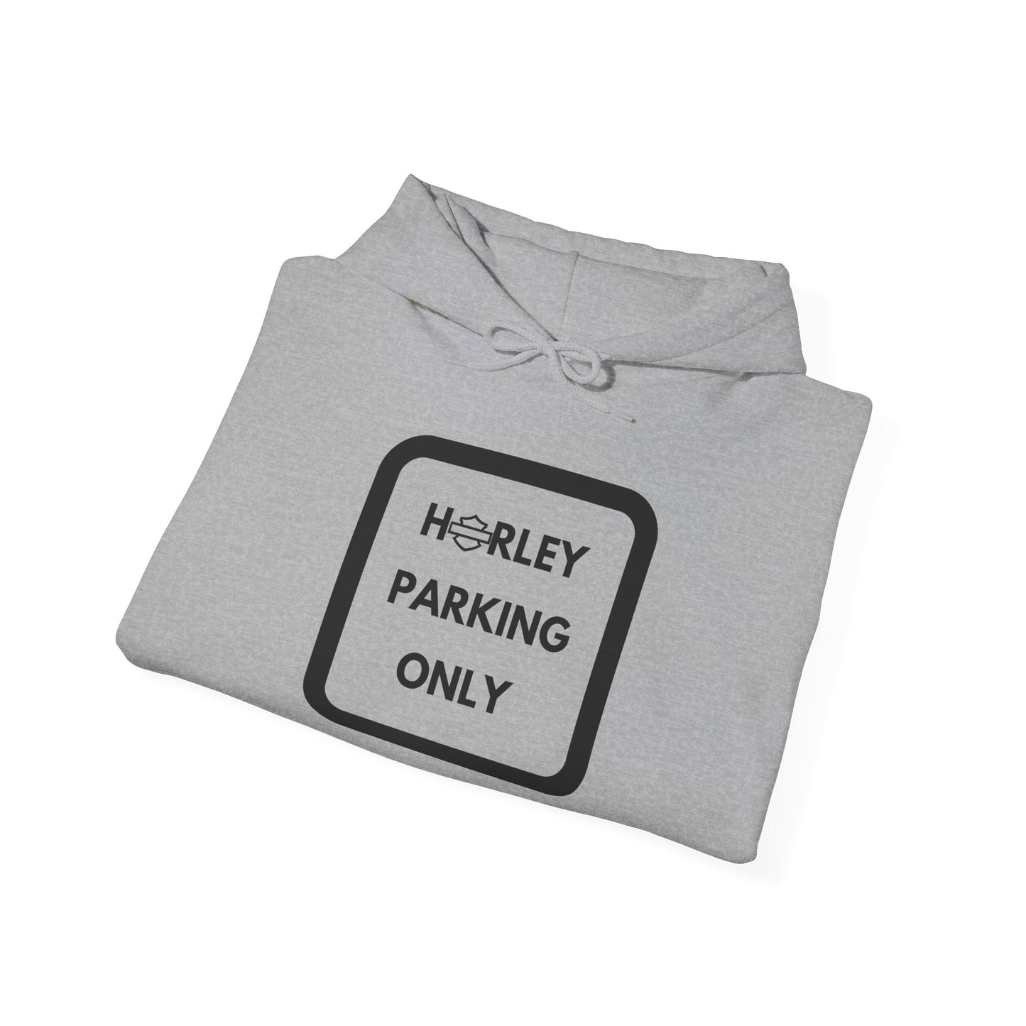 Biker Hoodie: Black Harley Parking Only w/Black Lettering