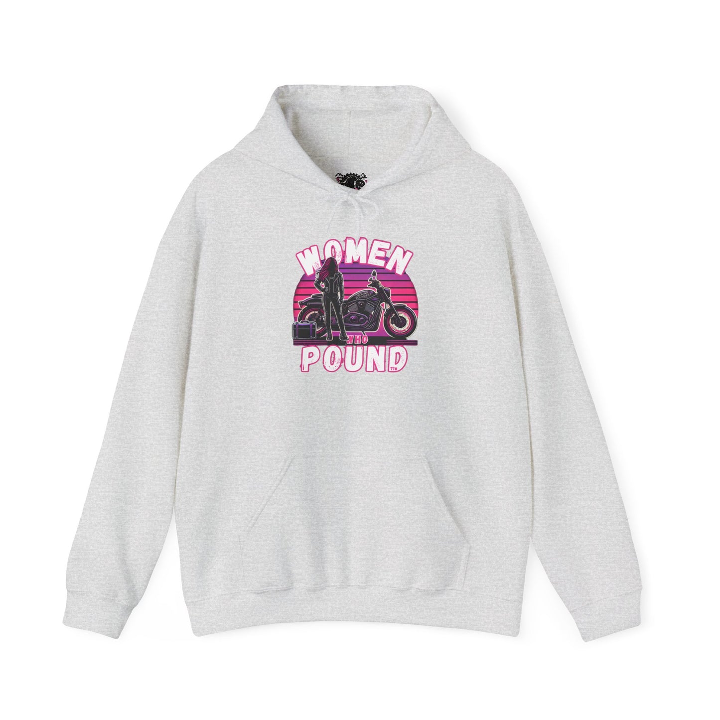 Biker Hoodie: Women Who Pound Purple/Pink