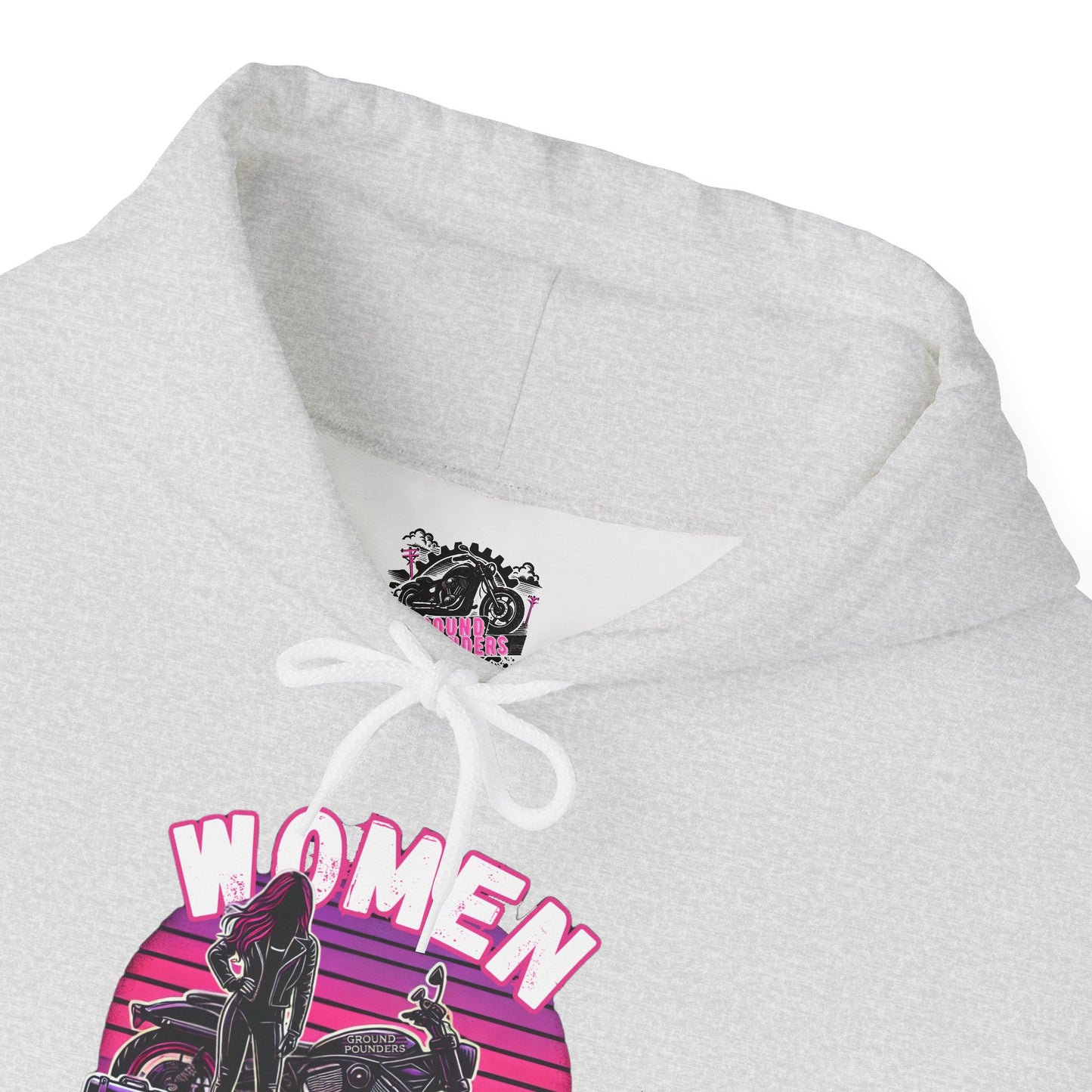 Biker Hoodie: Women Who Pound Purple/Pink