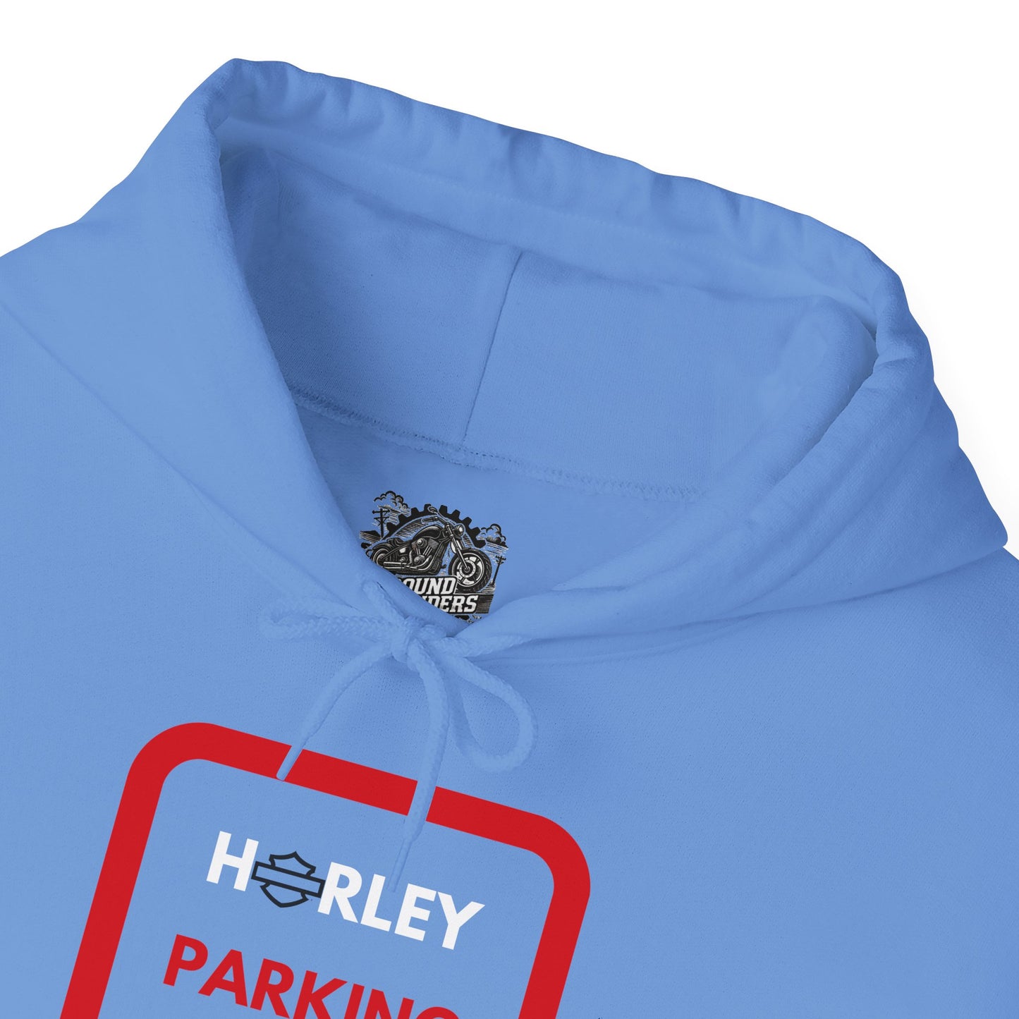 Biker Hoodie: Red Harley Parking Only w/White & Red Lettering