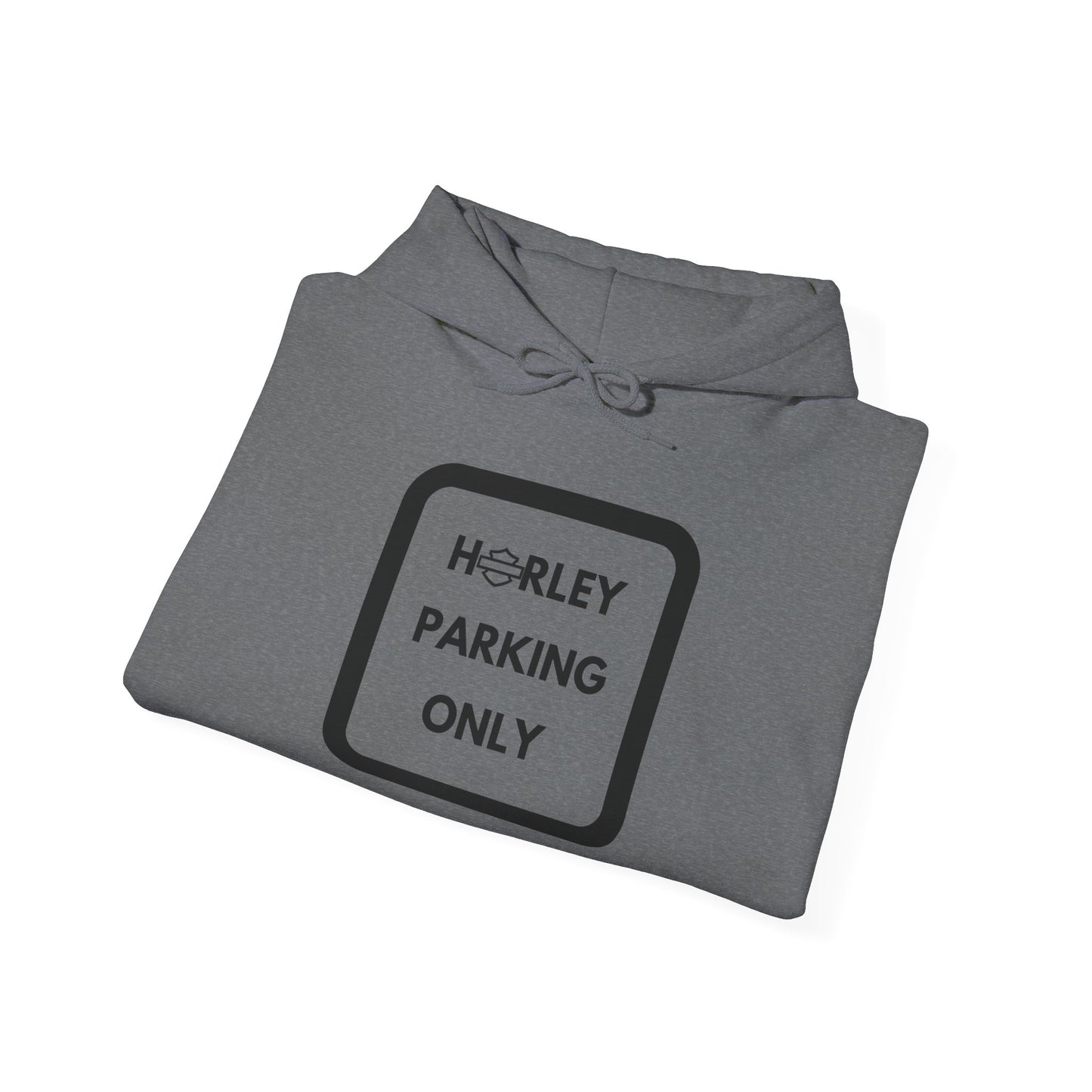 Biker Hoodie: Black Harley Parking Only w/Black Lettering