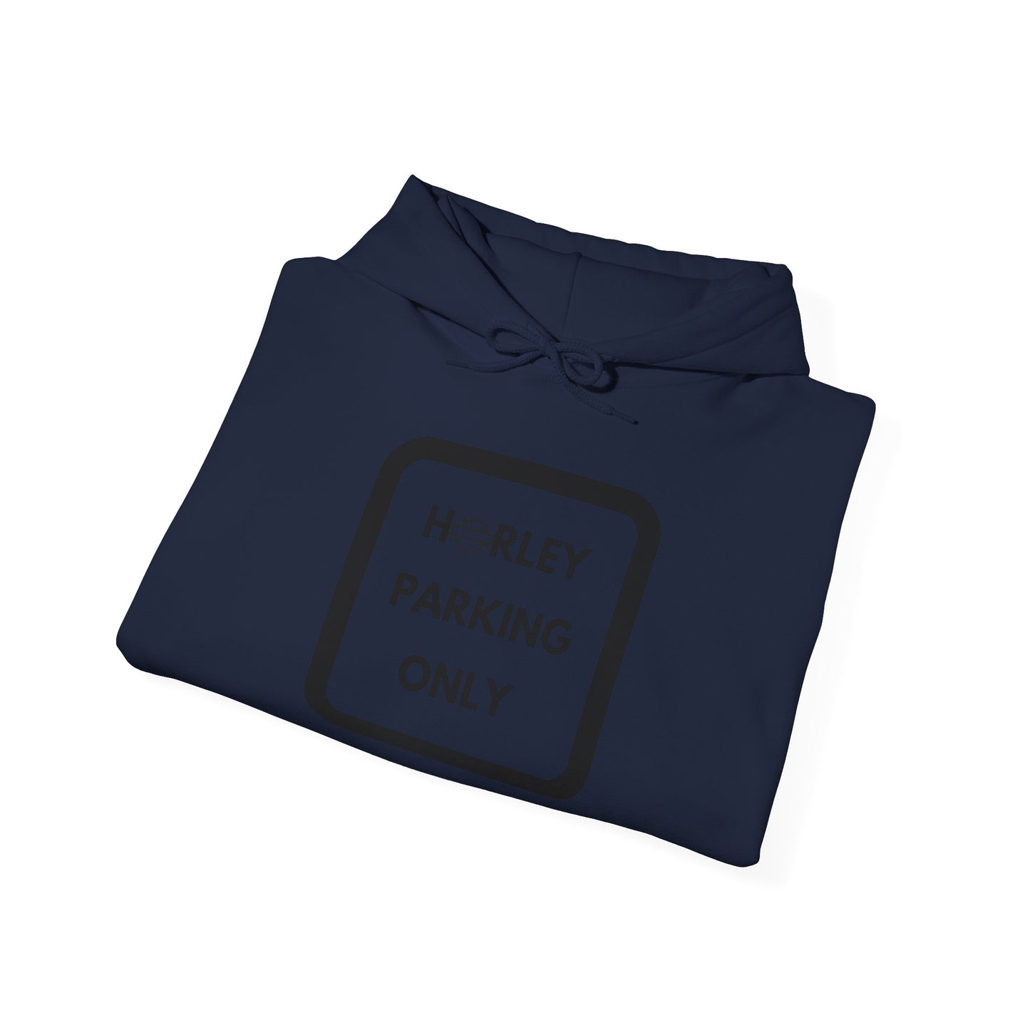 Biker Hoodie: Black Harley Parking Only w/Black Lettering