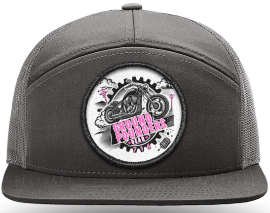 716 PATCH TRUCKER HAT - GRAY/PINK