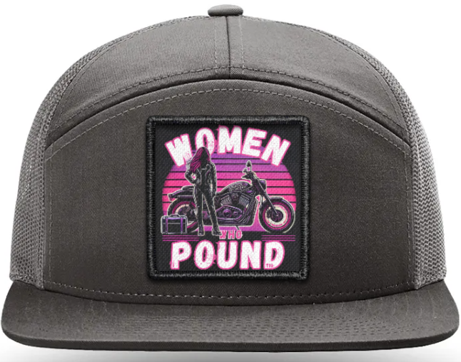 WWP PATCH TRUCKER HAT - GRAY/PINK